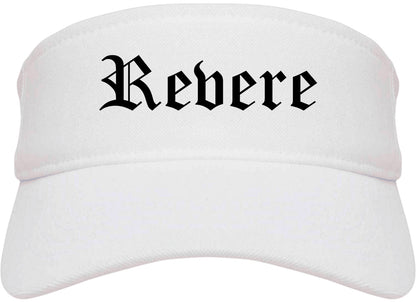 Revere Massachusetts MA Old English Mens Visor Cap Hat White