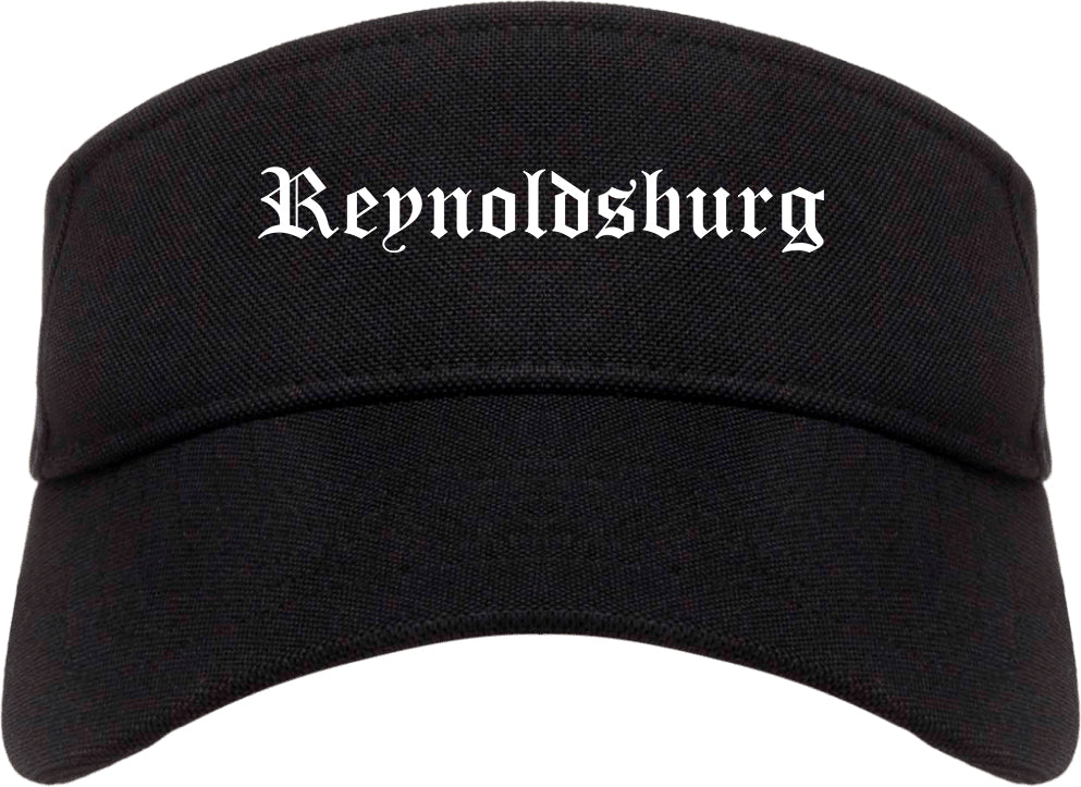 Reynoldsburg Ohio OH Old English Mens Visor Cap Hat Black