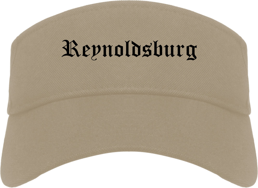 Reynoldsburg Ohio OH Old English Mens Visor Cap Hat Khaki