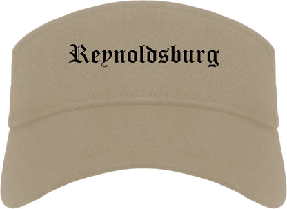 Reynoldsburg Ohio OH Old English Mens Visor Cap Hat Khaki