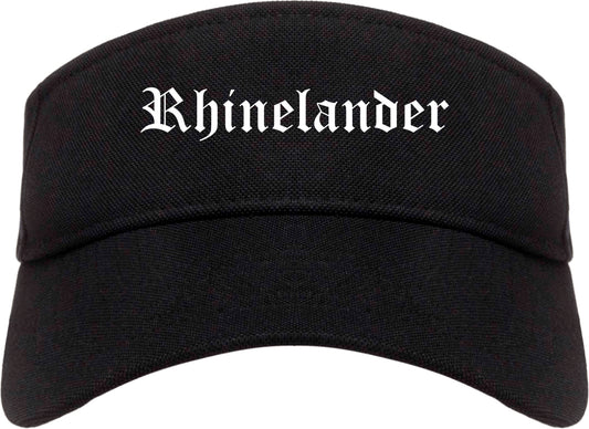 Rhinelander Wisconsin WI Old English Mens Visor Cap Hat Black