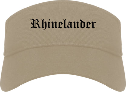 Rhinelander Wisconsin WI Old English Mens Visor Cap Hat Khaki