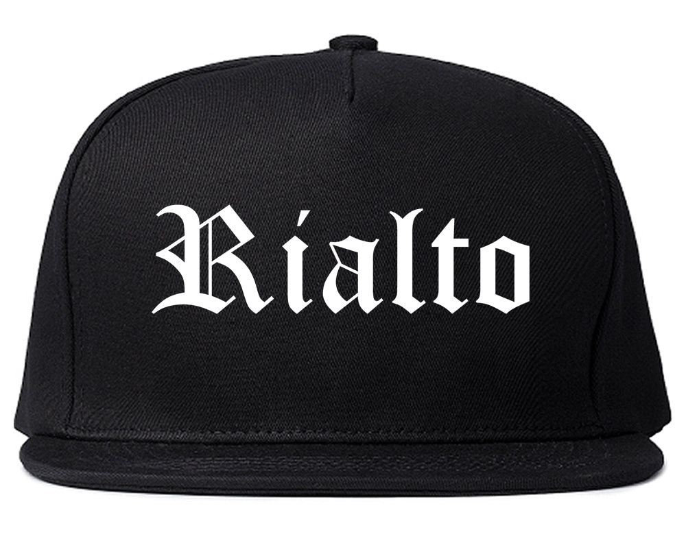Rialto California CA Old English Mens Snapback Hat Black