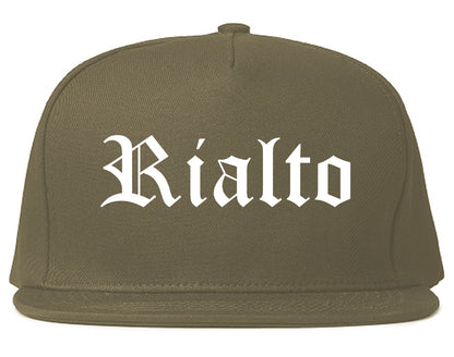 Rialto California CA Old English Mens Snapback Hat Grey