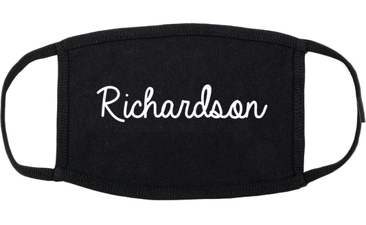 Richardson Texas TX Script Cotton Face Mask Black