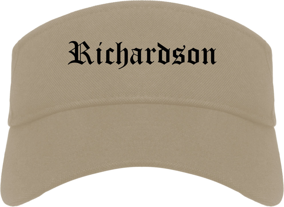 Richardson Texas TX Old English Mens Visor Cap Hat Khaki