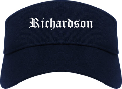 Richardson Texas TX Old English Mens Visor Cap Hat Navy Blue