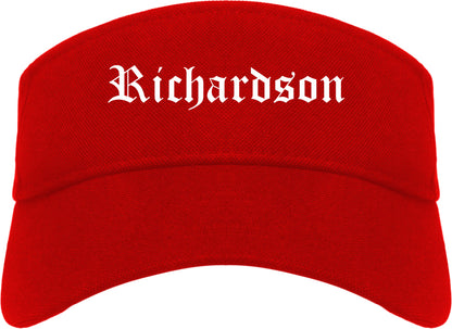 Richardson Texas TX Old English Mens Visor Cap Hat Red
