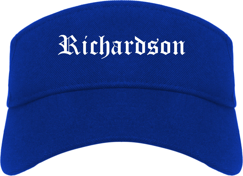 Richardson Texas TX Old English Mens Visor Cap Hat Royal Blue