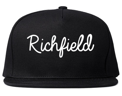 Richfield Minnesota MN Script Mens Snapback Hat Black