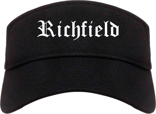 Richfield Minnesota MN Old English Mens Visor Cap Hat Black