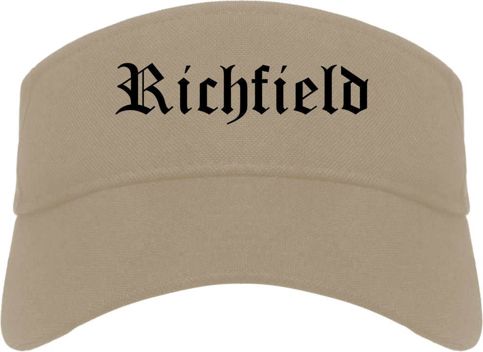 Richfield Minnesota MN Old English Mens Visor Cap Hat Khaki