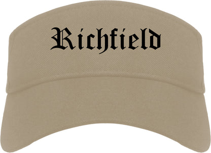 Richfield Minnesota MN Old English Mens Visor Cap Hat Khaki