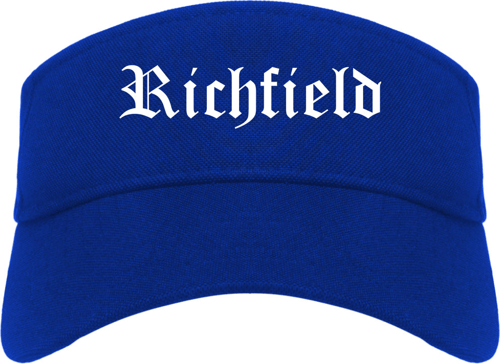 Richfield Minnesota MN Old English Mens Visor Cap Hat Royal Blue