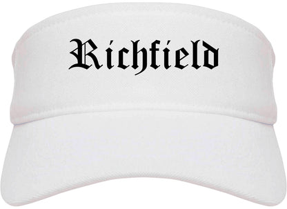 Richfield Minnesota MN Old English Mens Visor Cap Hat White