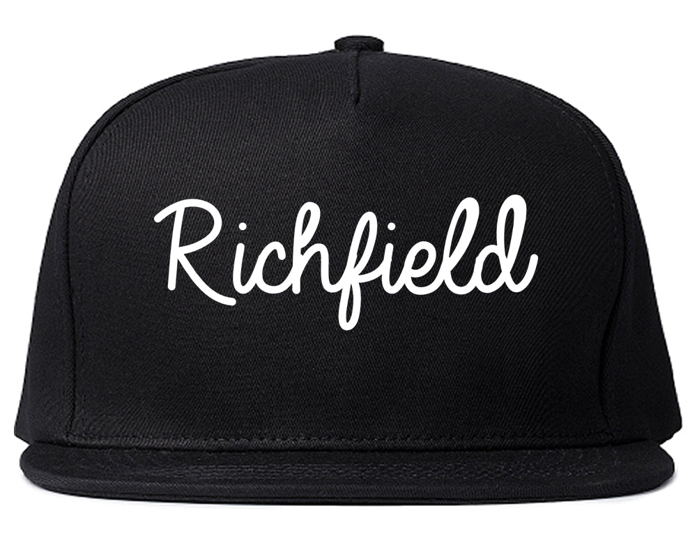 Richfield Utah UT Script Mens Snapback Hat Black