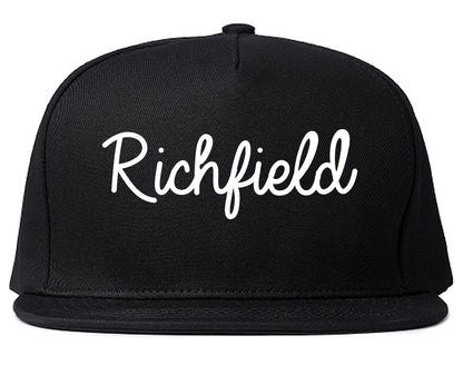 Richfield Utah UT Script Mens Snapback Hat Black
