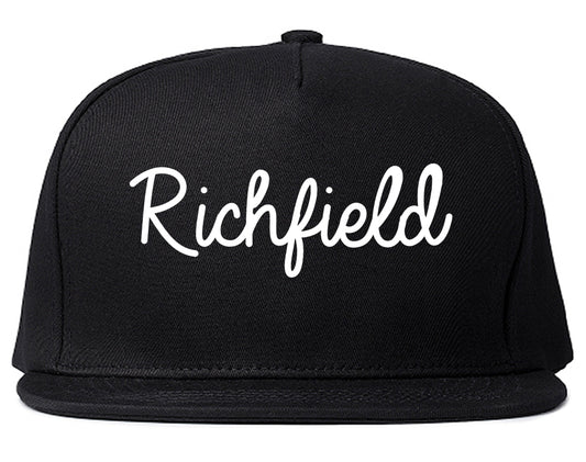 Richfield Utah UT Script Mens Snapback Hat Black