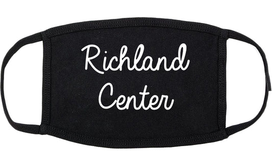 Richland Center Wisconsin WI Script Cotton Face Mask Black