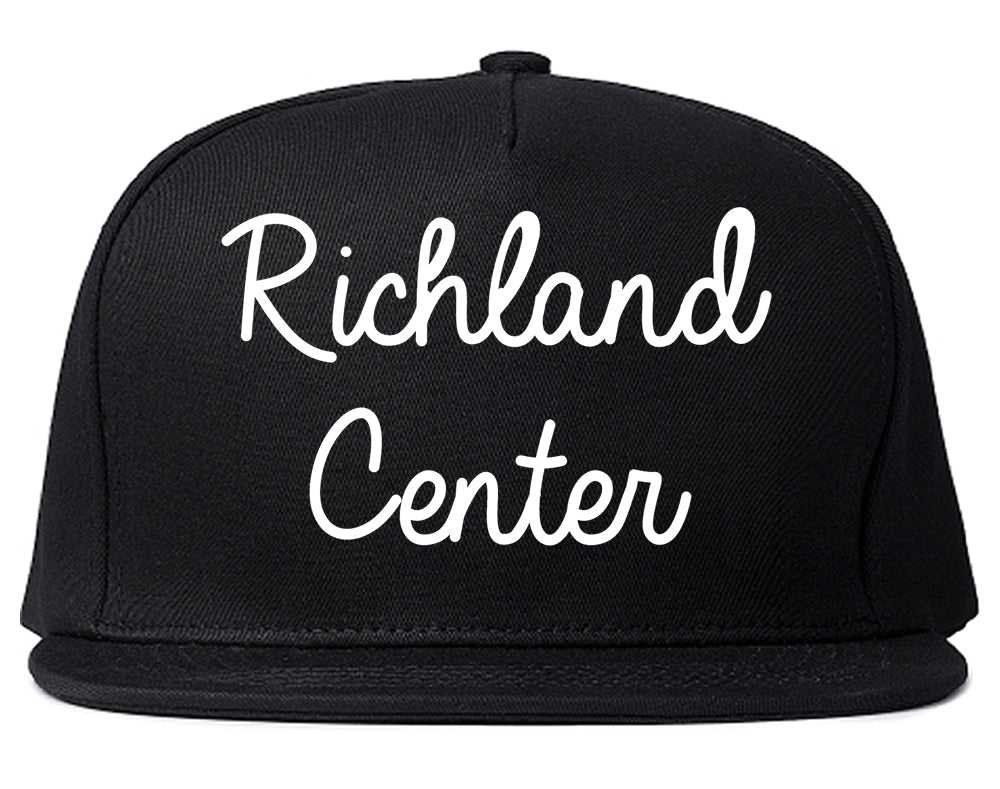 Richland Center Wisconsin WI Script Mens Snapback Hat Black