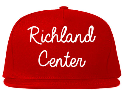 Richland Center Wisconsin WI Script Mens Snapback Hat Red