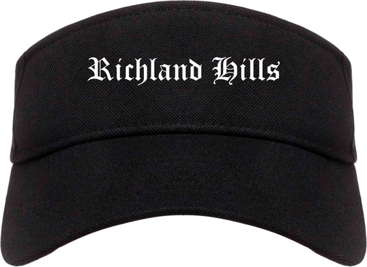 Richland Hills Texas TX Old English Mens Visor Cap Hat Black