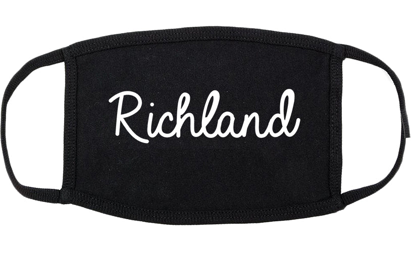 Richland Mississippi MS Script Cotton Face Mask Black