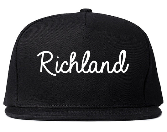 Richland Mississippi MS Script Mens Snapback Hat Black