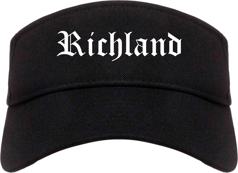 Richland Mississippi MS Old English Mens Visor Cap Hat Black