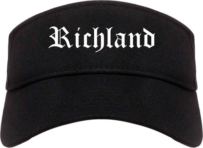 Richland Mississippi MS Old English Mens Visor Cap Hat Black