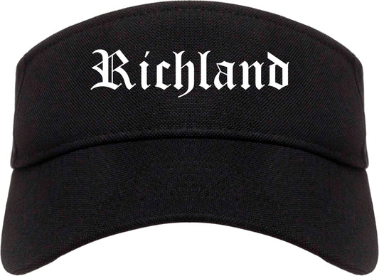 Richland Mississippi MS Old English Mens Visor Cap Hat Black