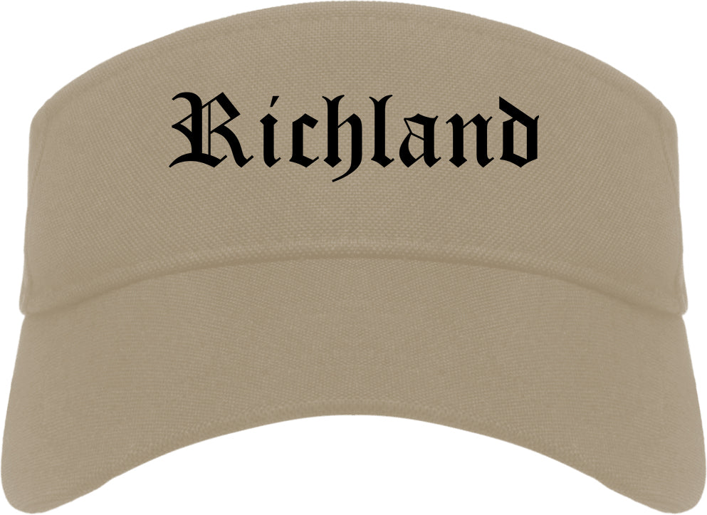 Richland Mississippi MS Old English Mens Visor Cap Hat Khaki