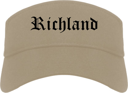 Richland Mississippi MS Old English Mens Visor Cap Hat Khaki