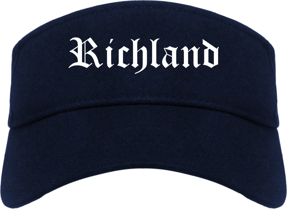 Richland Mississippi MS Old English Mens Visor Cap Hat Navy Blue