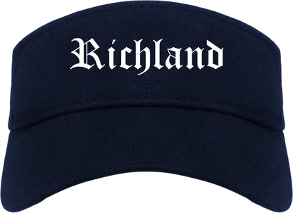 Richland Mississippi MS Old English Mens Visor Cap Hat Navy Blue