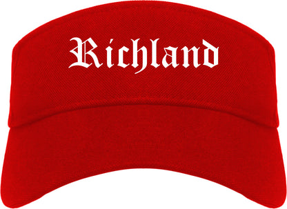 Richland Mississippi MS Old English Mens Visor Cap Hat Red