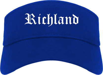 Richland Mississippi MS Old English Mens Visor Cap Hat Royal Blue