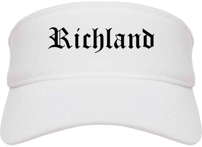 Richland Mississippi MS Old English Mens Visor Cap Hat White