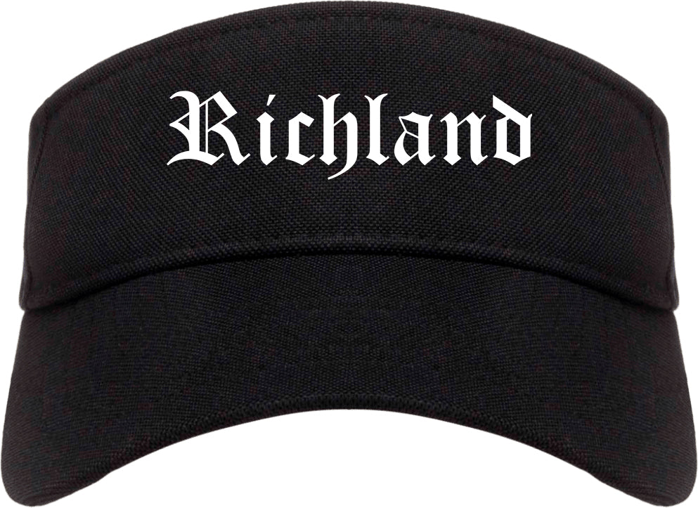 Richland Washington WA Old English Mens Visor Cap Hat Black