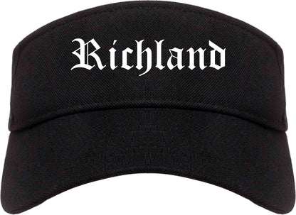 Richland Washington WA Old English Mens Visor Cap Hat Black