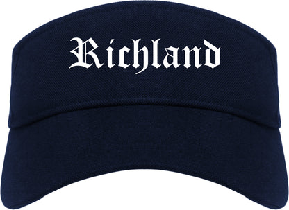 Richland Washington WA Old English Mens Visor Cap Hat Navy Blue