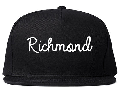 Richmond California CA Script Mens Snapback Hat Black