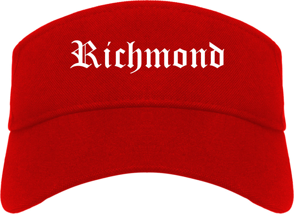 Richmond California CA Old English Mens Visor Cap Hat Red