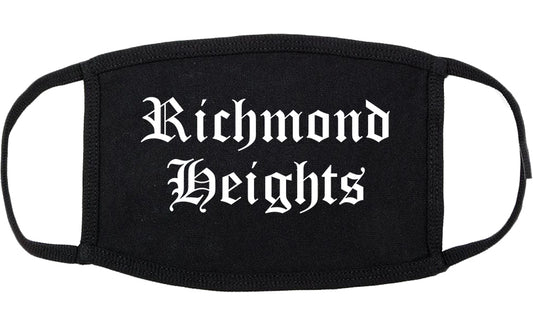 Richmond Heights Missouri MO Old English Cotton Face Mask Black