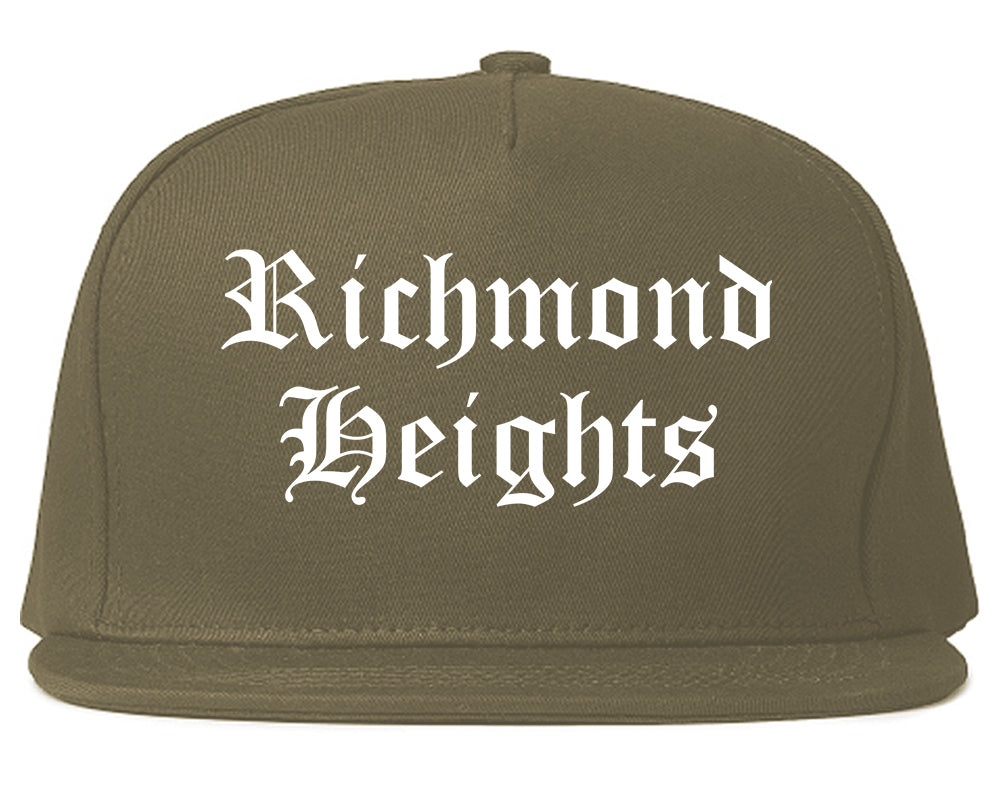 Richmond Heights Missouri MO Old English Mens Snapback Hat Grey