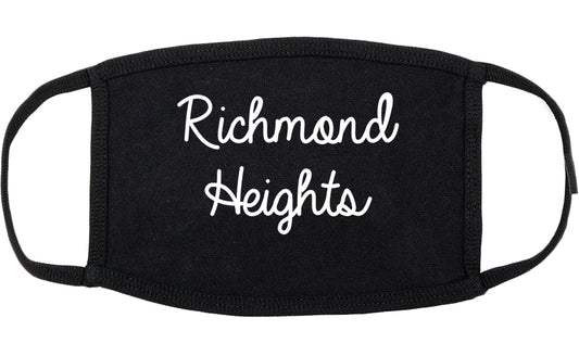 Richmond Heights Missouri MO Script Cotton Face Mask Black