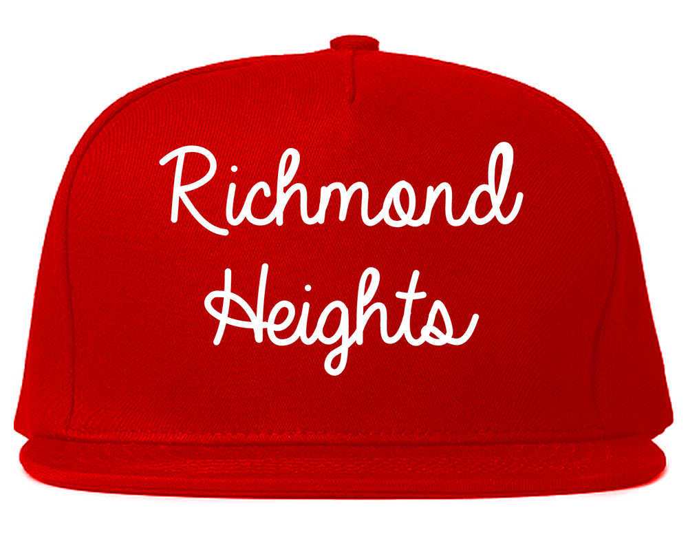 Richmond Heights Missouri MO Script Mens Snapback Hat Red