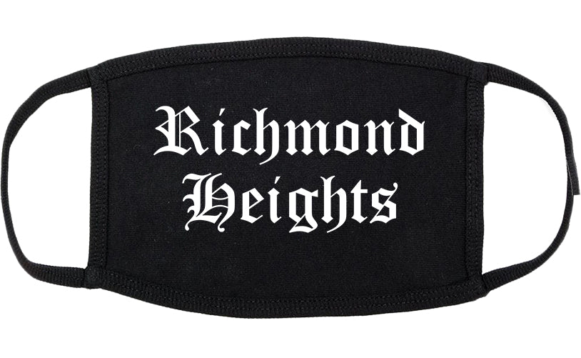 Richmond Heights Ohio OH Old English Cotton Face Mask Black