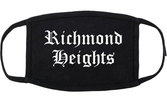 Richmond Heights Ohio OH Old English Cotton Face Mask Black