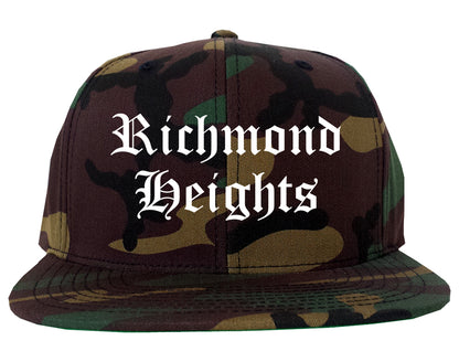Richmond Heights Ohio OH Old English Mens Snapback Hat Army Camo